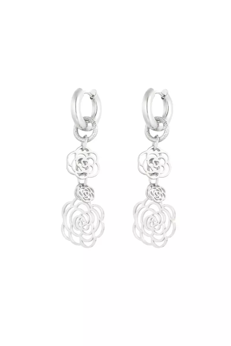 Yehwang Oorbellen rose darling | Zilver 1 Yehwang Yehwang Oorbellen rose darling | Zilver