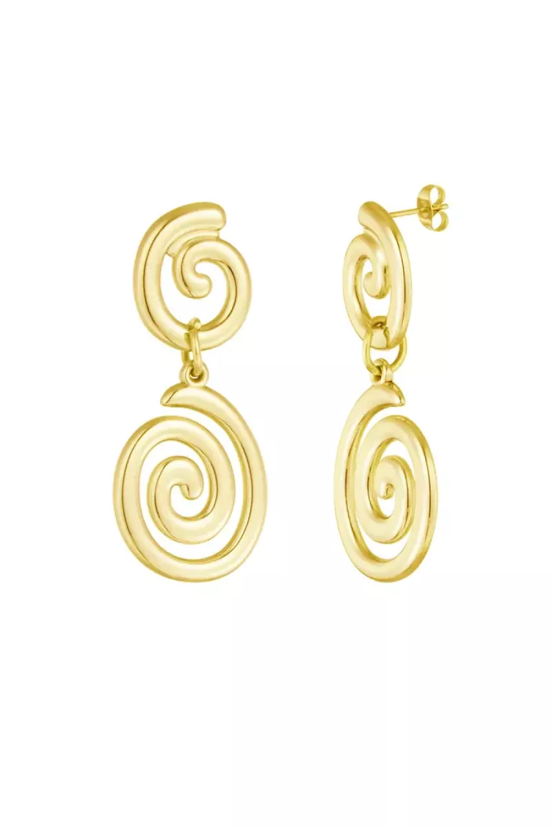 Yehwang Oorbellen swirly wave | Goud 1 Yehwang Yehwang Oorbellen swirly wave | Goud
