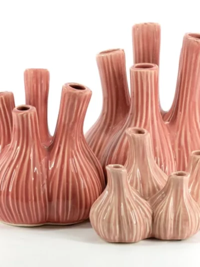 Manoon Manoon Aardewerk tulpenvaas garlic M | Roze