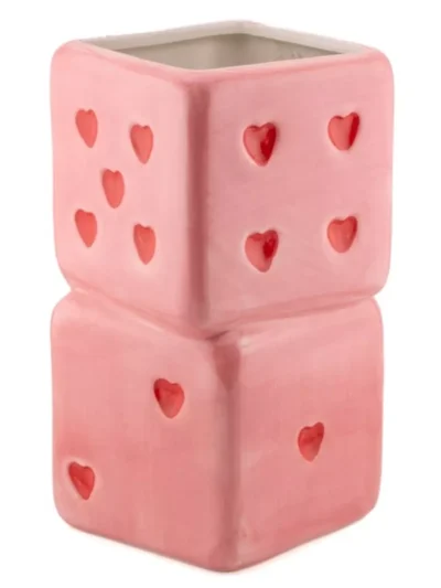 Manoon Manoon Aardewerk vaas dices | Roze