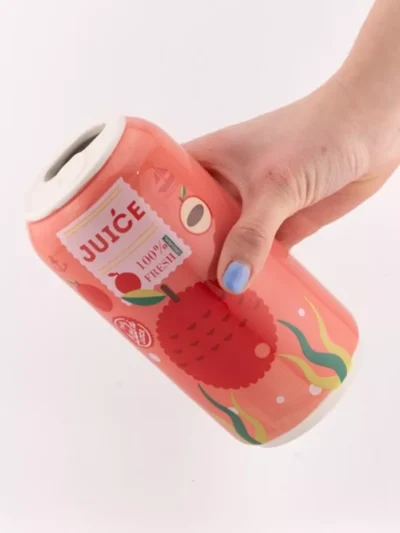 Manoon Manoon Aardewerk vaas juice can | Roze