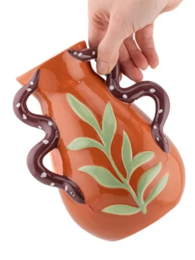 Manoon Manoon Aardewerk vaas Viperis | Oranje