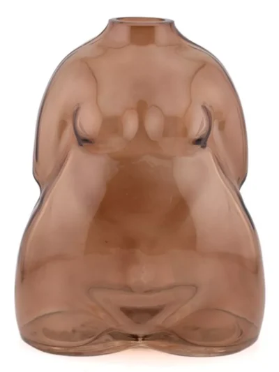 Manoon Manoon Glazen vaas body | Bruin