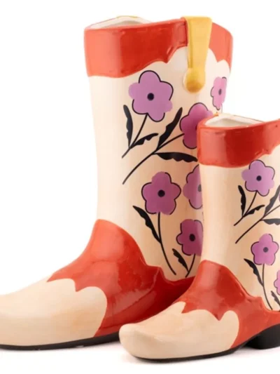 Manoon Manoon Vaas cowboy boot flower L | Rood