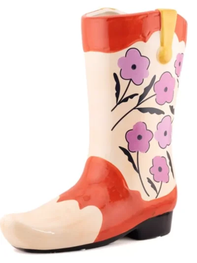 Manoon Manoon Vaas cowboy boot flower L | Rood