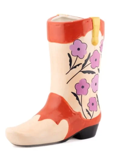 Manoon Manoon Vaas cowboy boot flower S | Rood