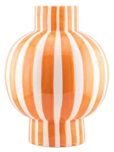 Manoon Manoon Vaas keramiek Orb striped | Oranje