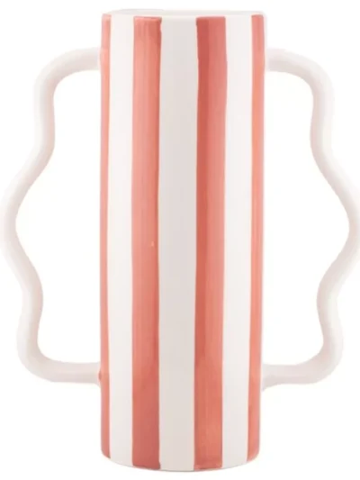 Manoon Manoon Vaas met oren stripe | Roze