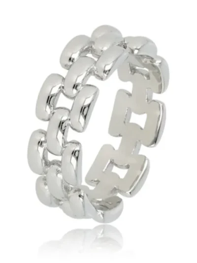 My Bendel My Bendel Brede gevlochten damering | Zilver