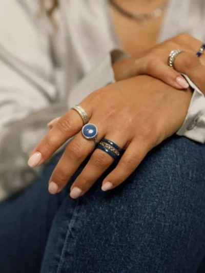 My Bendel My Bendel Brede ring met structuur | Zilver