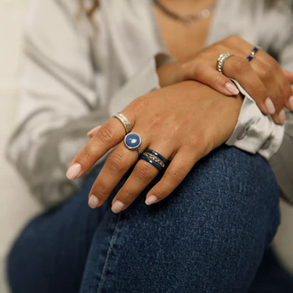 My Bendel Brede ring met structuur | Zilver 2 My Bendel My Bendel Brede ring met structuur | Zilver