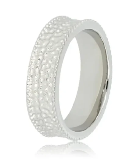 My Bendel My Bendel Brede ring met structuur | Zilver