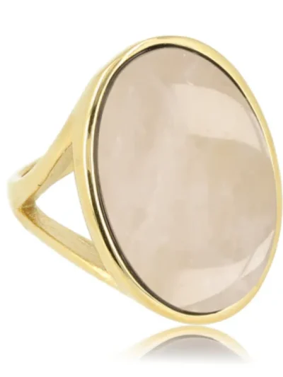 My Bendel My Bendel Grote ring Rose Quartz | Goud