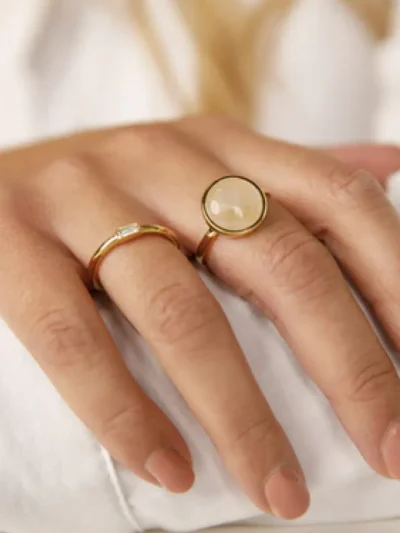 My Bendel My Bendel Ring met Rose Quartz | Goud