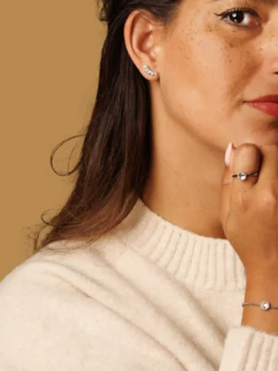 My Bendel My Bendel Ring met witte glassteen | Zilver