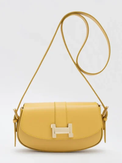 Sunsetfashio Sunsetfashio Leder tas Made in Italy | Geel