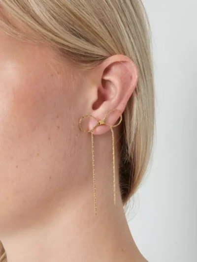 Yehwang Yehwang Beautiful Bows earrings | Goud