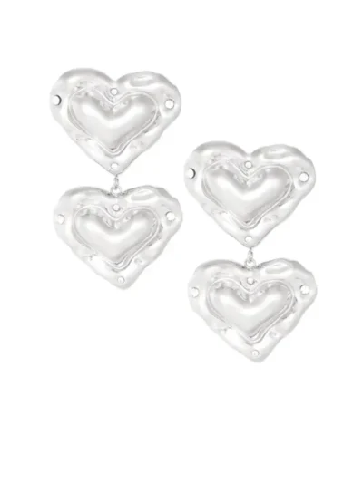 Yehwang Yehwang Bubbly hearts oorbellen | Zilver