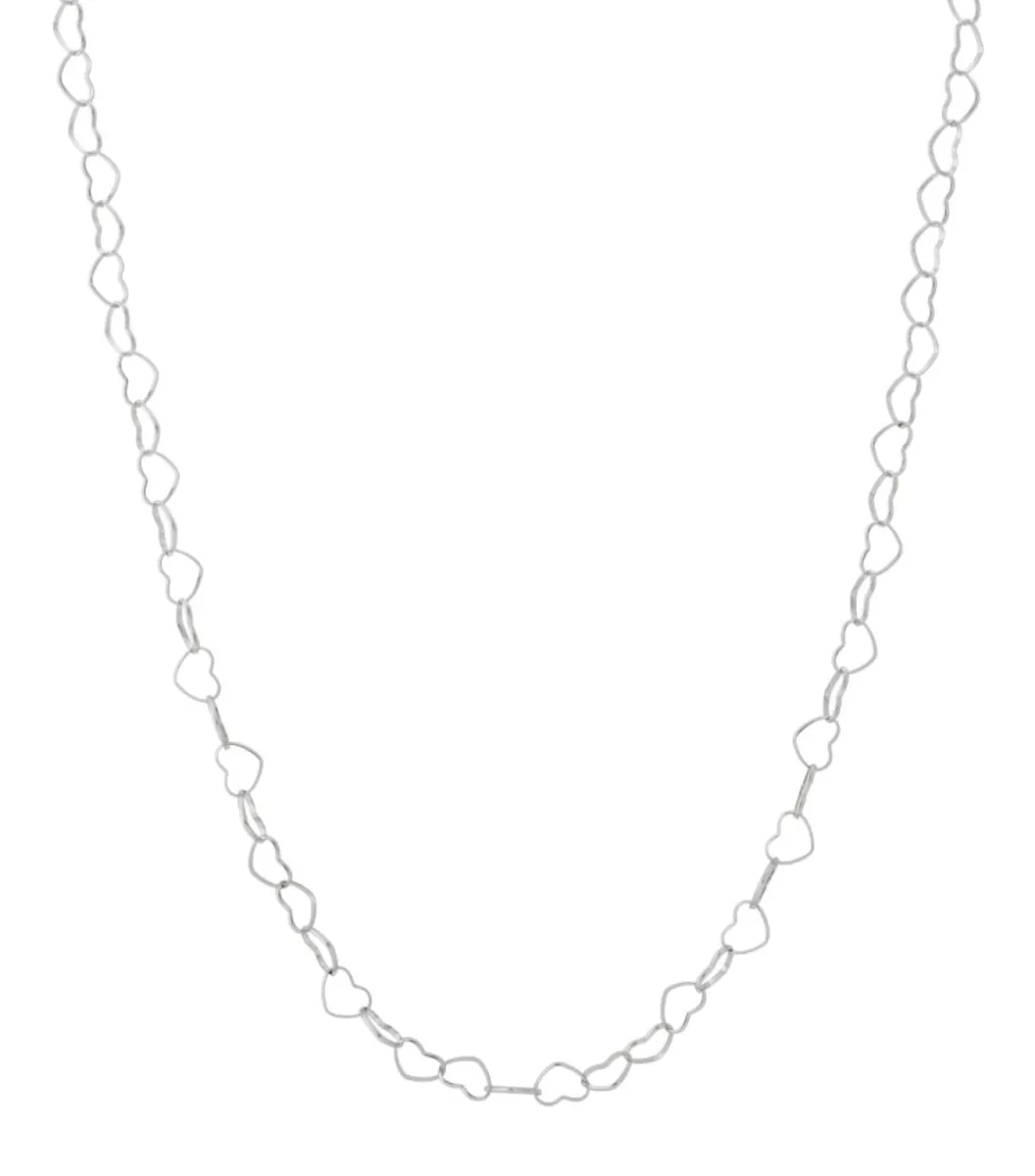 Yehwang Lange ketting open hartjes | Zilver 1 Yehwang Yehwang Lange ketting open hartjes | Zilver