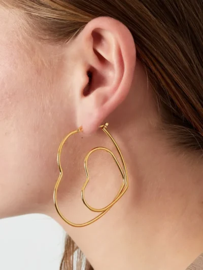 Yehwang Yehwang pair of hearts oorbellen | Zilver