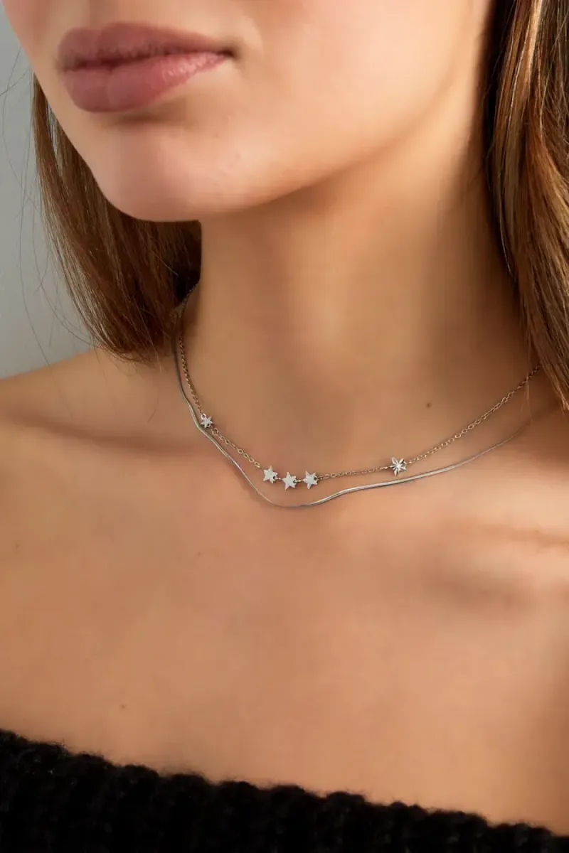 Yehwang Starry layers ketting | Zilver 2 Yehwang Yehwang Starry layers ketting | Zilver