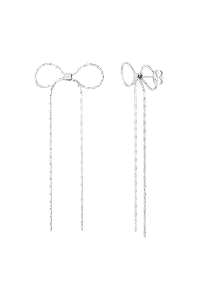 Yehwang Beautiful Bows earrings | Zilver 1 Yehwang Yehwang Beautiful Bows earrings | Zilver