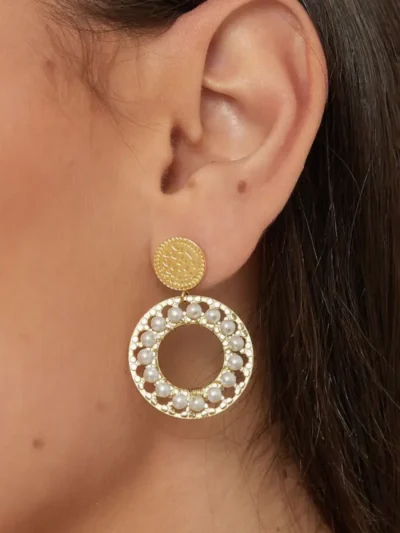 Yehwang Yehwang Oorbellen dubbele cirkel | Zilver