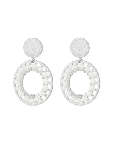 Yehwang Yehwang Oorbellen dubbele cirkel | Zilver