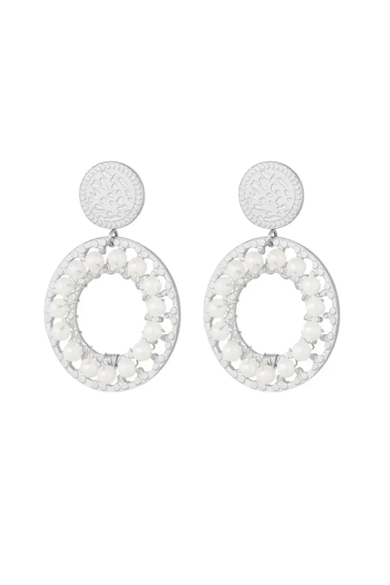 Yehwang Oorbellen dubbele cirkel | Zilver 1 Yehwang Yehwang Oorbellen dubbele cirkel | Zilver