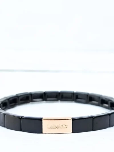 LabelSix LabelSix Armband smal emaille | Zwart