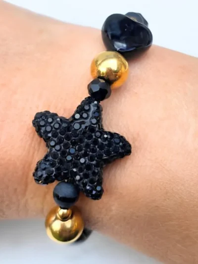 LabelSix LabelSix Kralenarmband amazing black | Goud