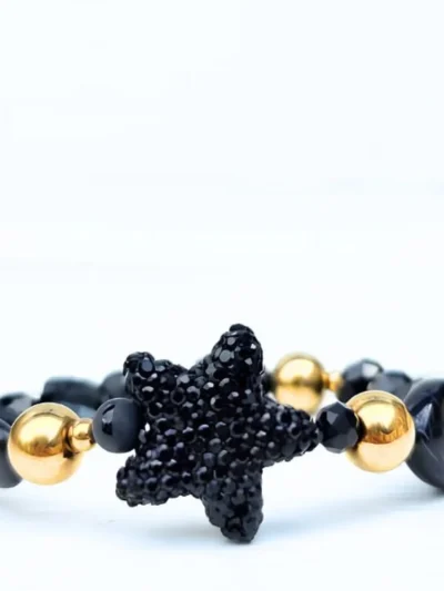 LabelSix LabelSix Kralenarmband amazing black | Goud