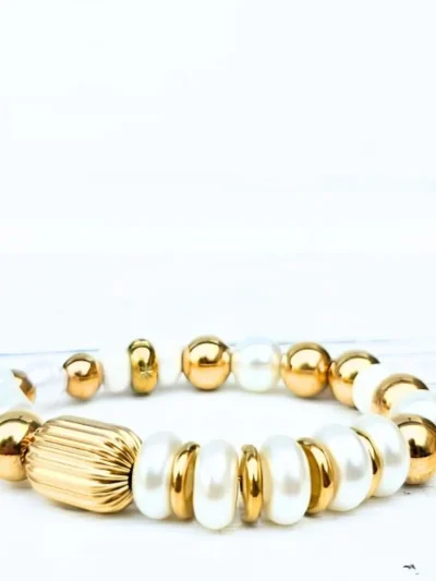 LabelSix LabelSix Kralenarmband Amazing Pearls | Goud