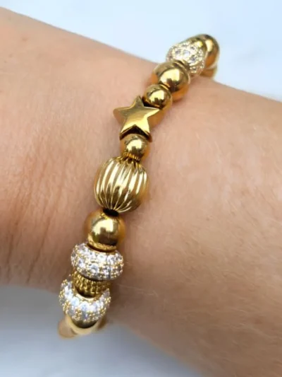 LabelSix LabelSix Kralenarmband amazing sparkles | Goud