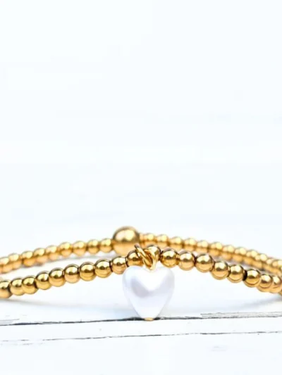 LabelSix LabelSix Kralenarmband bedel heart | Goud