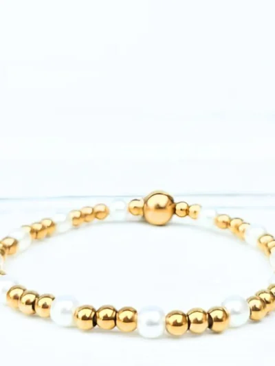 LabelSix LabelSix Kralenarmband Lots Of Pearls | Goud