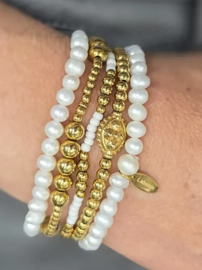 LabelSix LabelSix Kralenarmband pure pearl | Wit