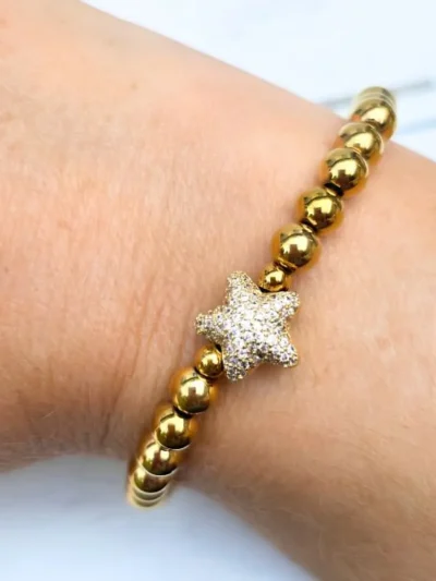 LabelSix LabelSix Kralenarmband Sparkling Star | Goud