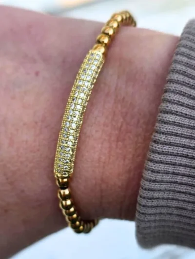 LabelSix LabelSix Kralenarmband Sparkling Tube | Goud