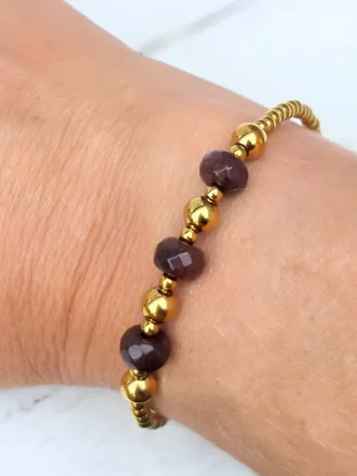 LabelSix LabelSix Kralenarmband Triple Facet | Goud