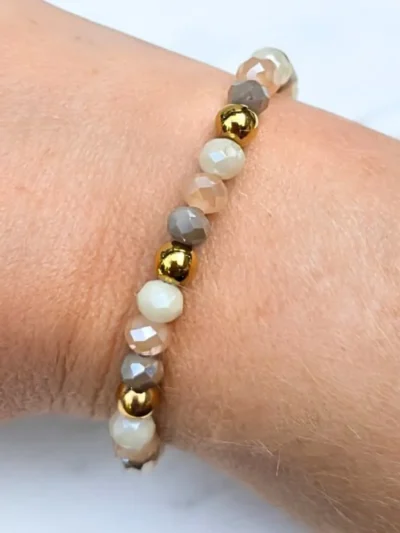 LabelSix LabelSix Kralenarmband Triple Nude | Goud