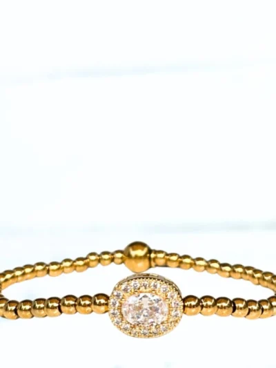 LabelSix LabelSix Kralenarmband Zirkonia | Goud