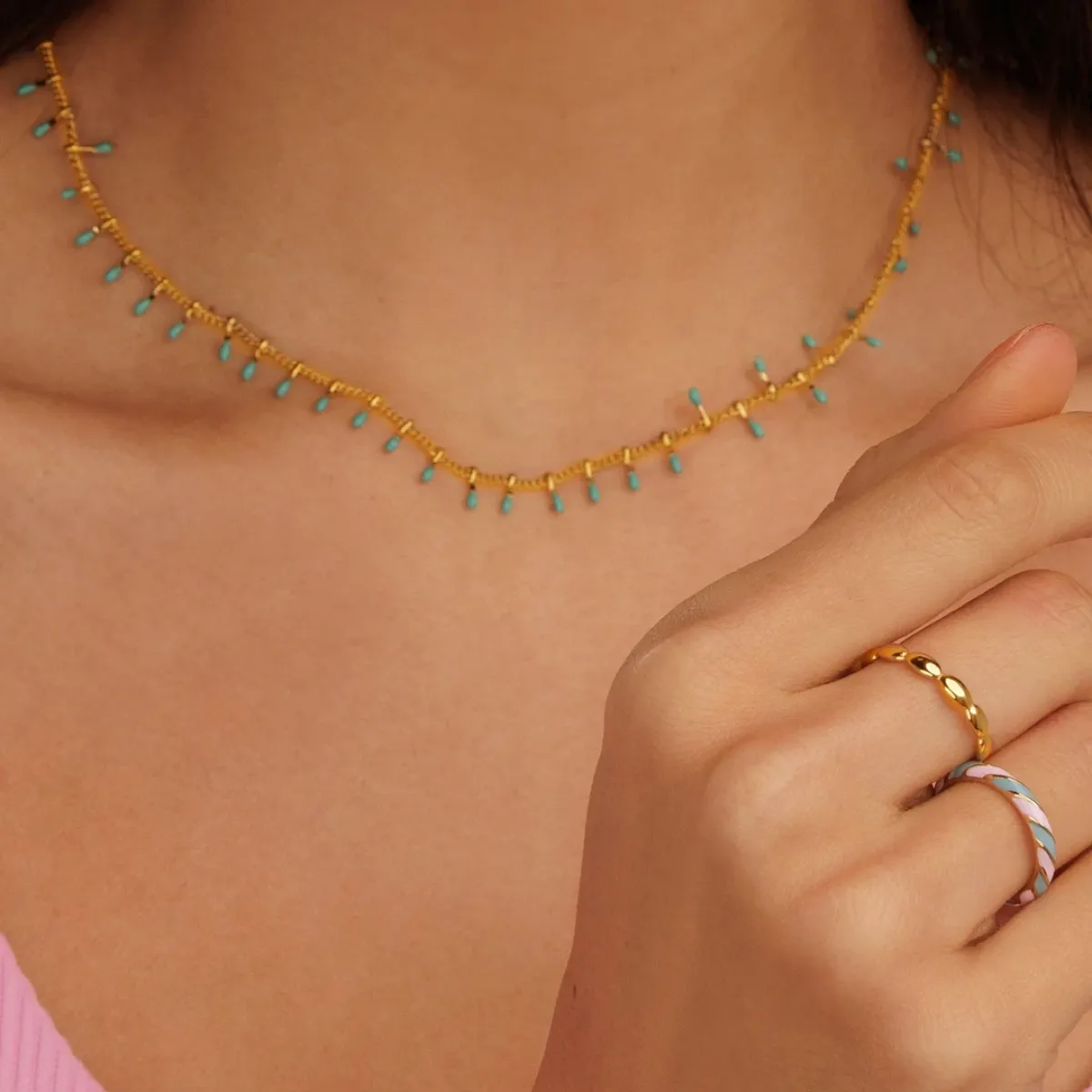 My Bendel Aanschuifring met Ovale Vormen | Goud 2 My Bendel My Bendel Aanschuifring met Ovale Vormen | Goud
