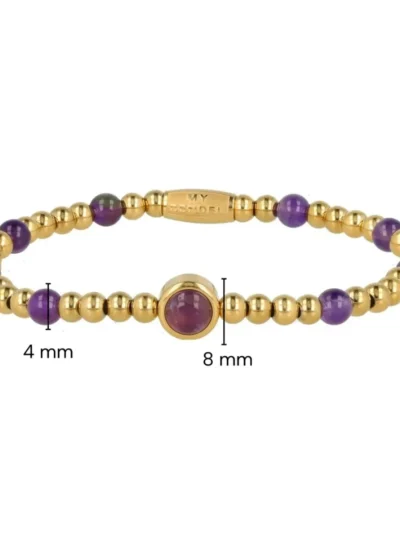My Bendel My Bendel Amethyst Bedelarmband | Goud