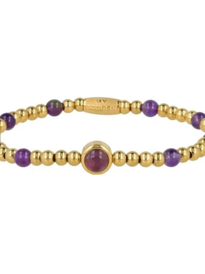 My Bendel My Bendel Amethyst Bedelarmband | Goud