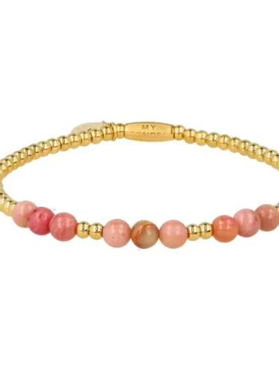 My Bendel My Bendel Armband geslepen Rhodoniet | Goud
