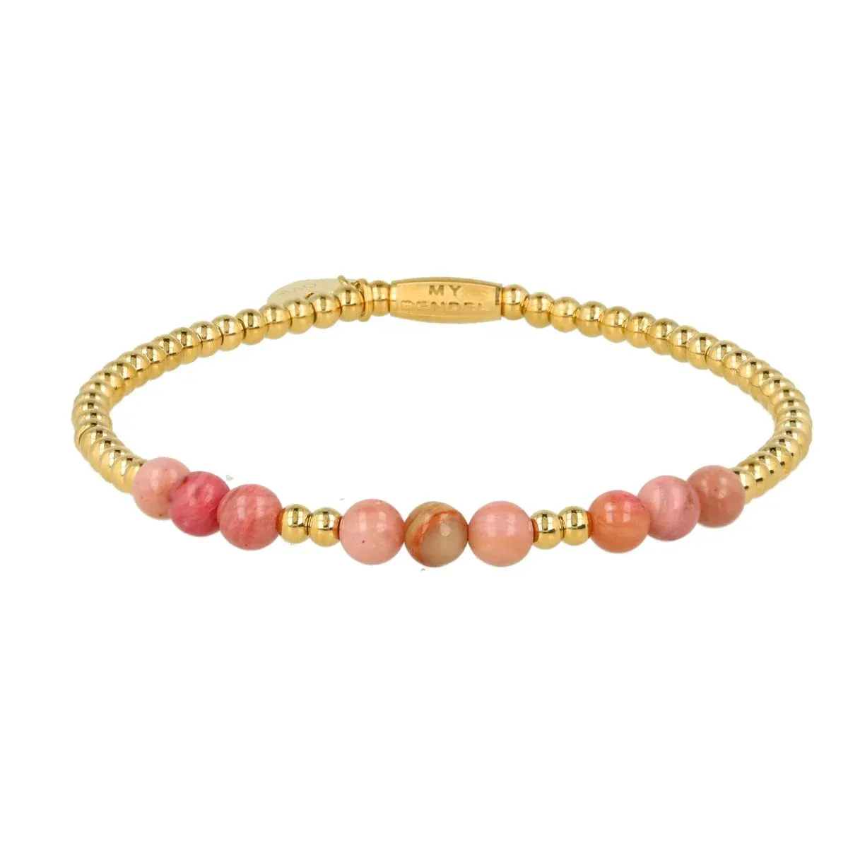 My Bendel Armband geslepen Rhodoniet | Goud 1 My Bendel My Bendel Armband geslepen Rhodoniet | Goud