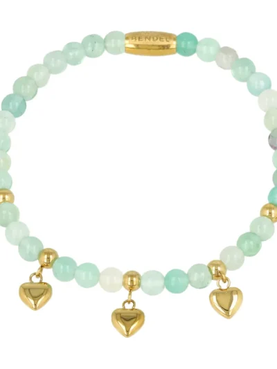 My Bendel My Bendel Armband Harten Green Fluorite | Goud
