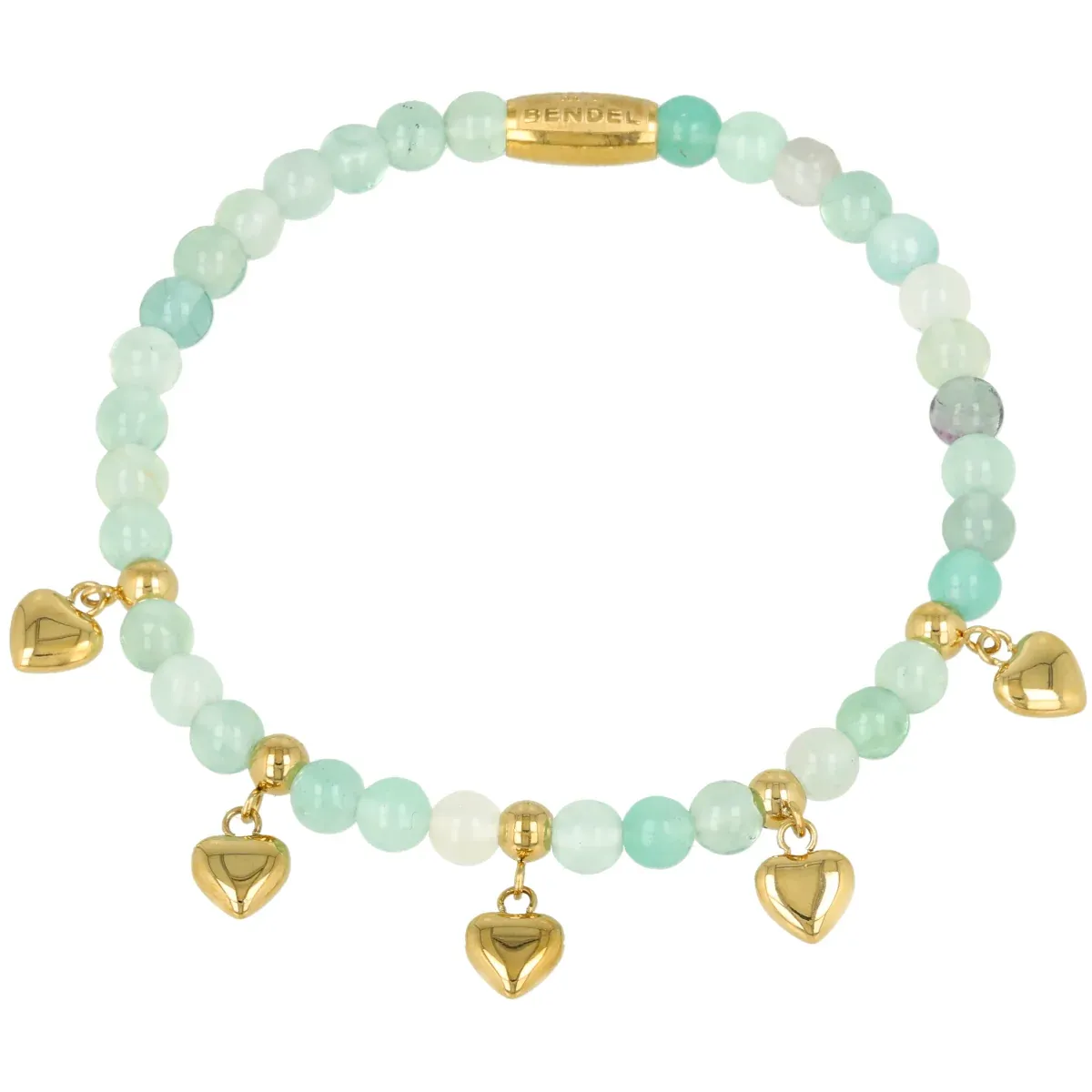 My Bendel Armband Harten Green Fluorite | Goud 1 My Bendel My Bendel Armband Harten Green Fluorite | Goud