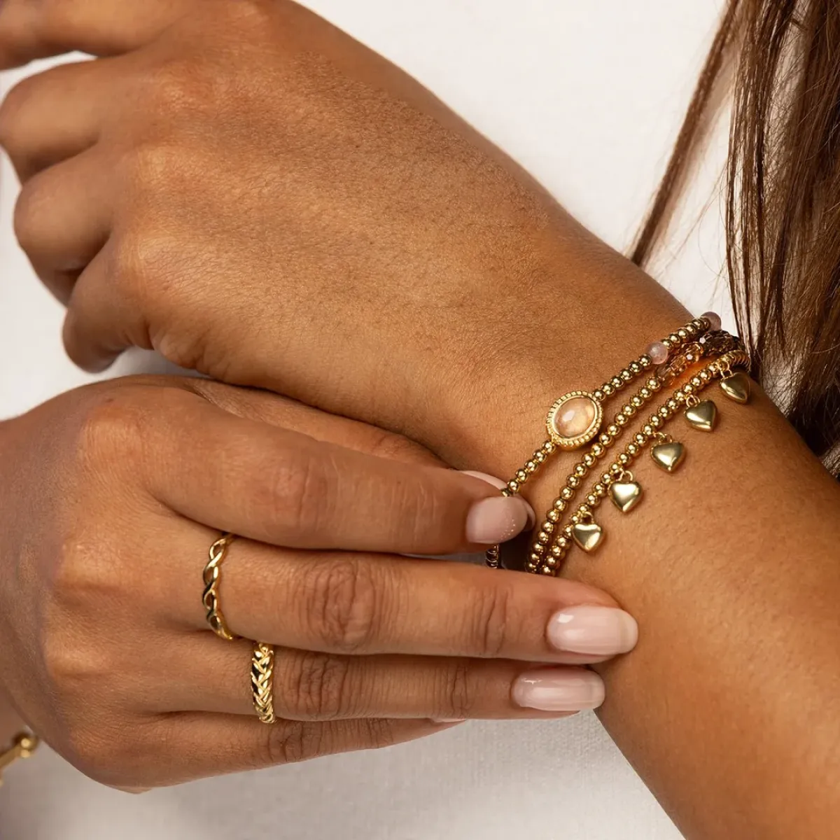 My Bendel Armband met Harten bedels | Goud 2 My Bendel My Bendel Armband met Harten bedels | Goud